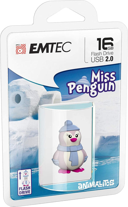 External USB-A Memory Emtec M336 Miss Penguin, 16Gb ECMMD16GM336