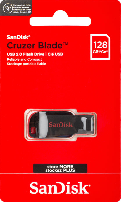 Εξωτερική Μνήμη USB-A SanDisk Cruzer Blade, 128Gb SDCZ50-128G-B35