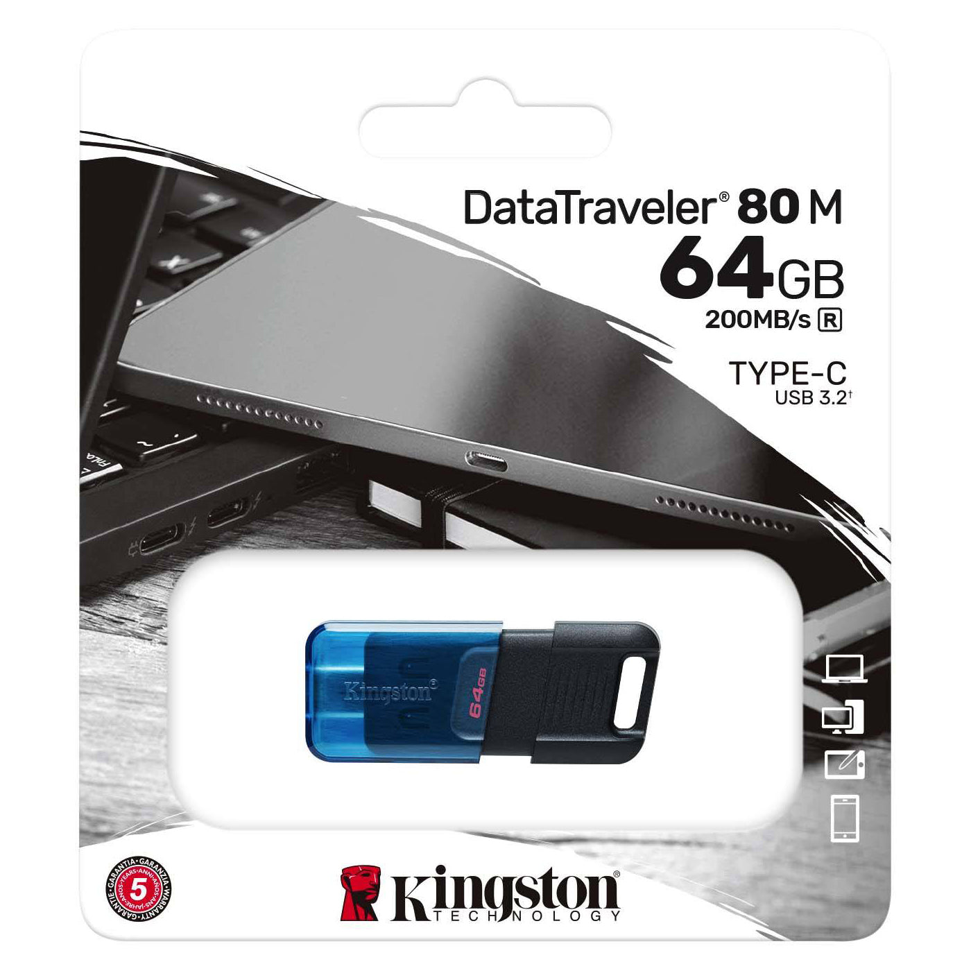 Εξωτερική μνήμη Kingston DT80M 64Gb DT80M/64GB USB-C 