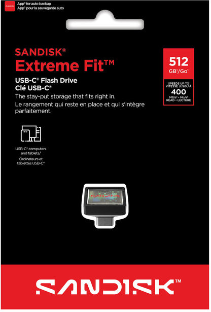 Εξωτερική Μνήμη USB-C SanDisk Extreme Fit, 512Gb SDCZ530-512G-G46