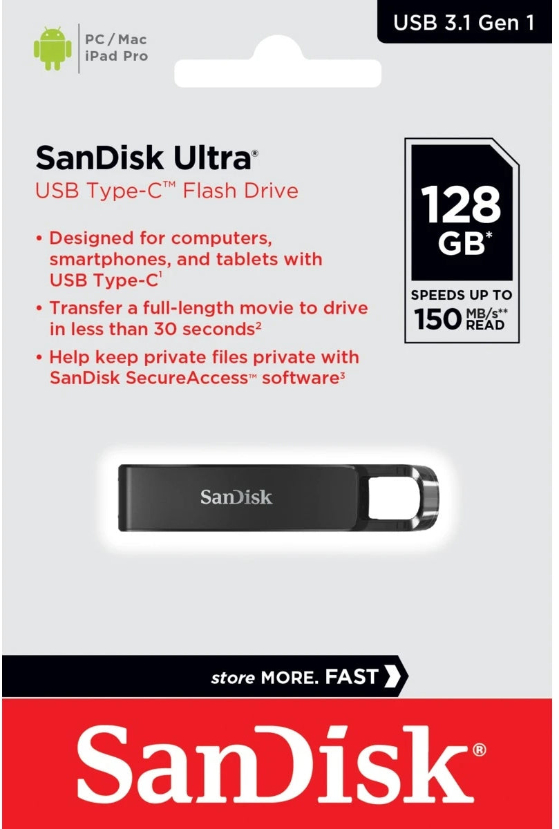Εξωτερική Μνήμη USB-C SanDisk Ultra, 128Gb SDCZ460-128G-G46