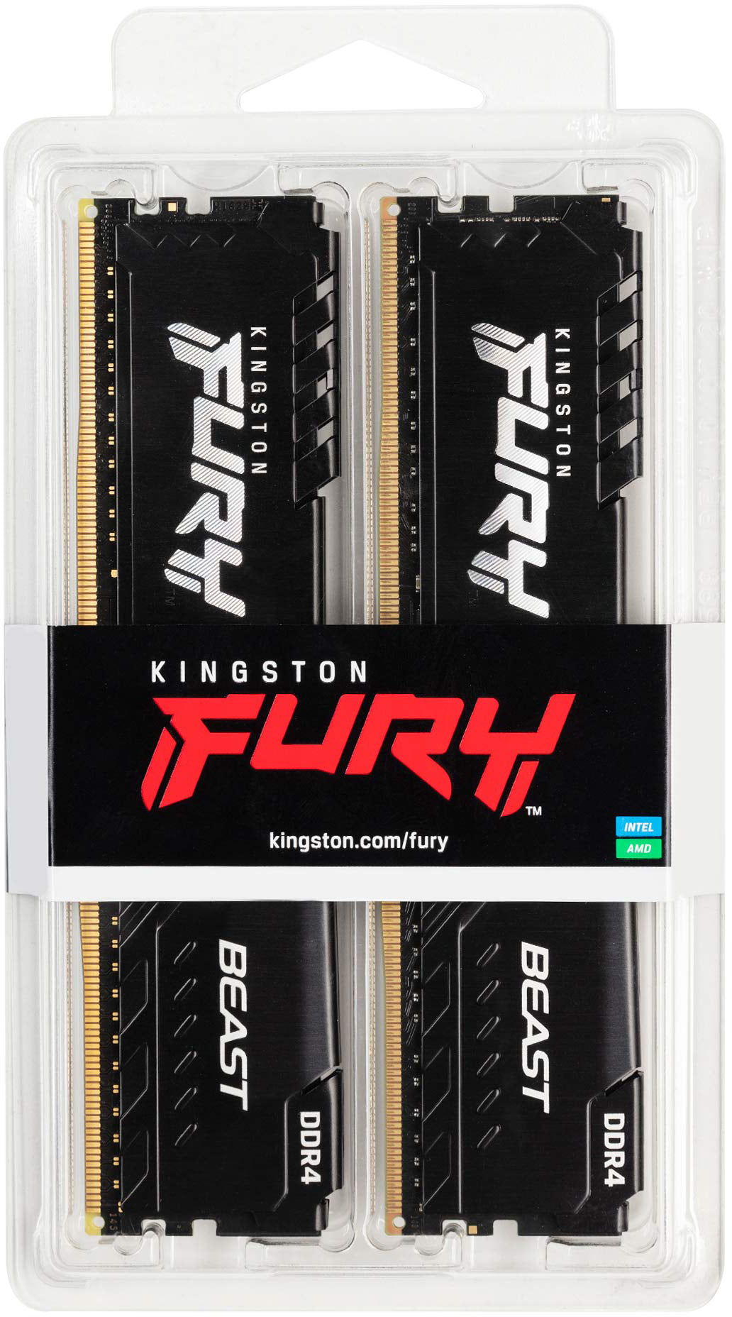 Μνήμη RAM Kingston Fury Beast, DDR4, 2 x 16GB, 3200MHz KF432C16BBK2/32