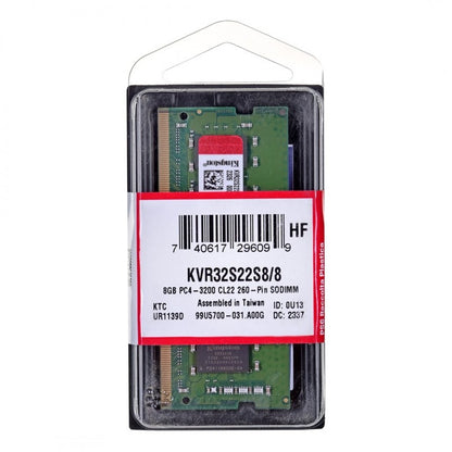 Μνήμη RAM Kingston ValueRAM, DDR4 SODIMM, 8GB, 3200Mhz KVR32S22S8/8