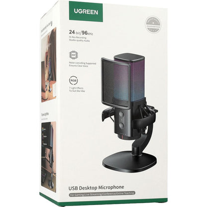 Μικρόφωνο Cardioid UGREEN CM581 (65629), RGB, USB-C, 1.5m, Μαύρο