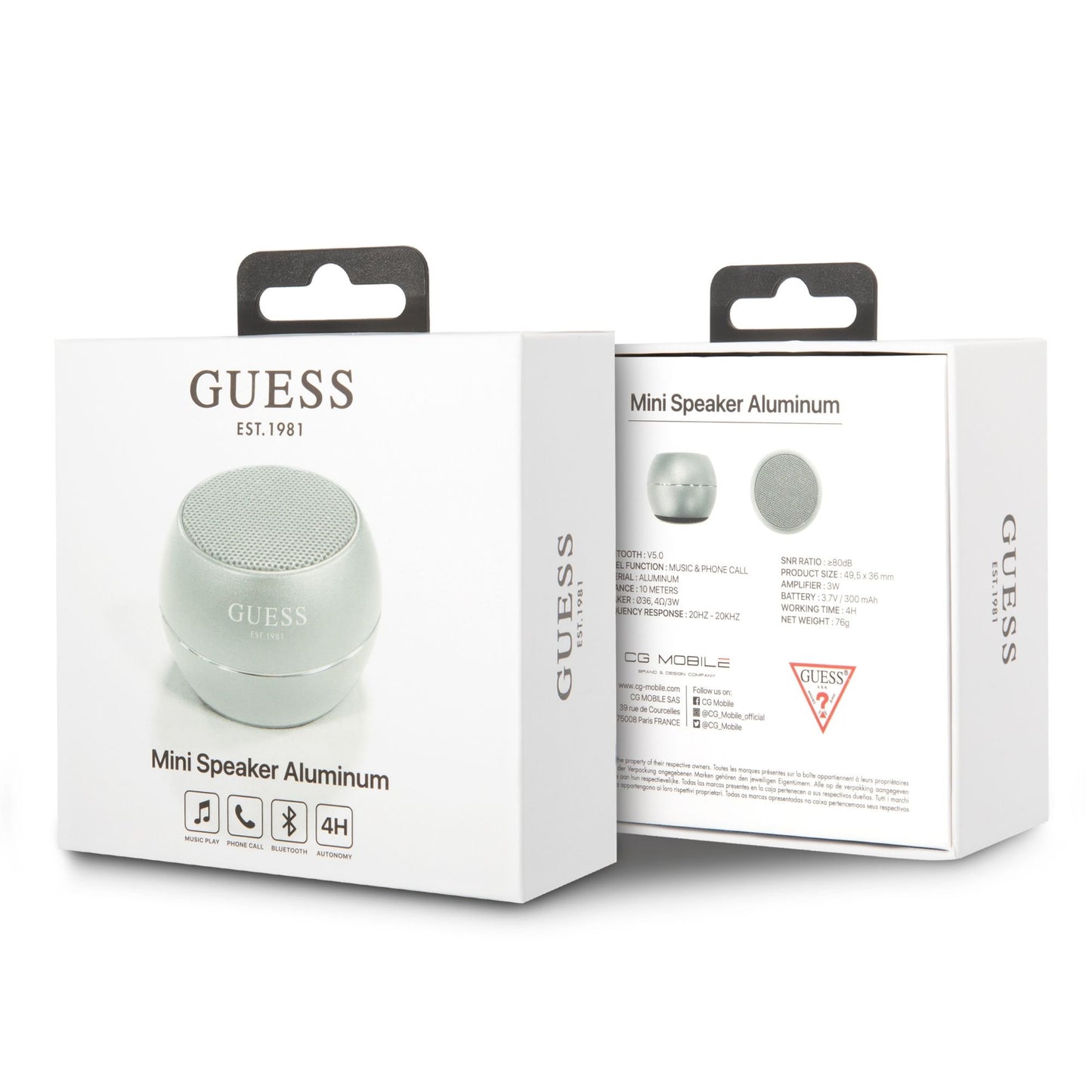 Φορητό Ηχείο Bluetooth Guess, 3W, Ασημί