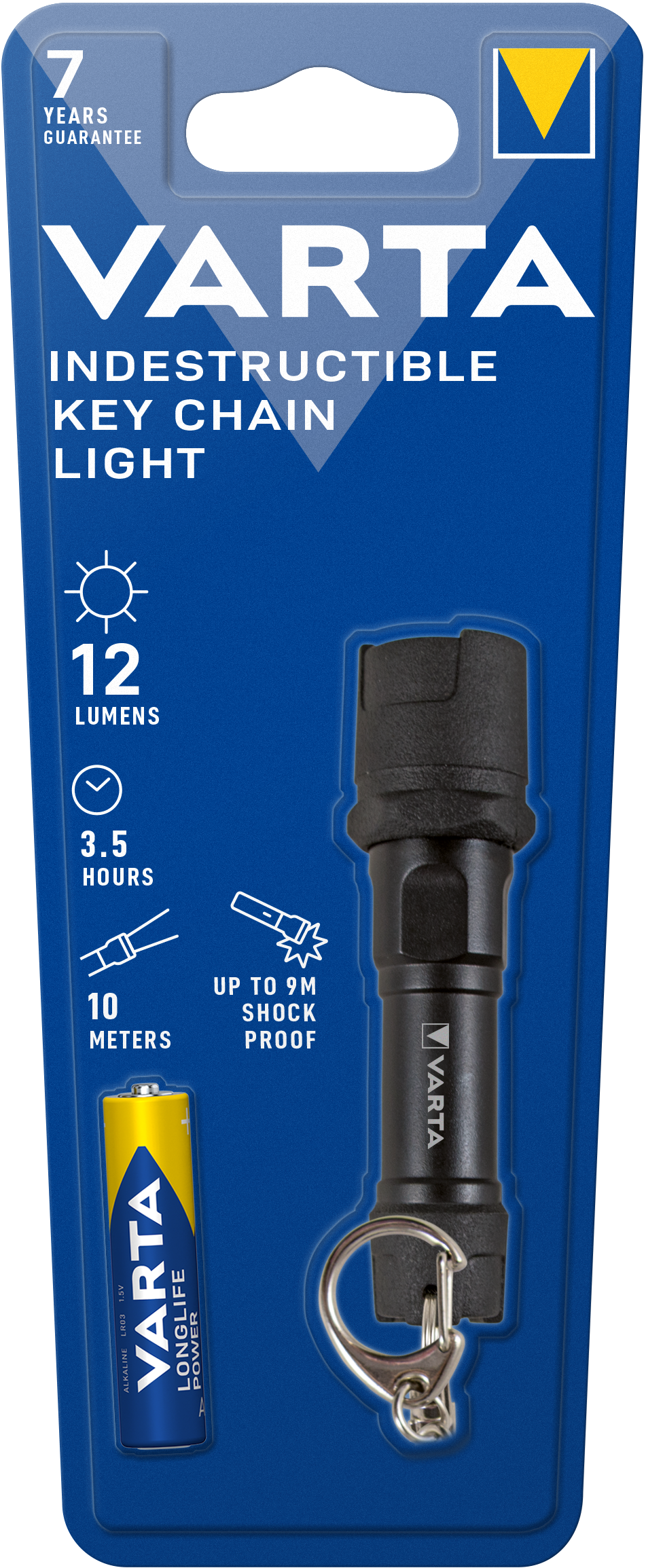 Varta INDESTRUCTIBLE φακός LED, 12lm, IPX4