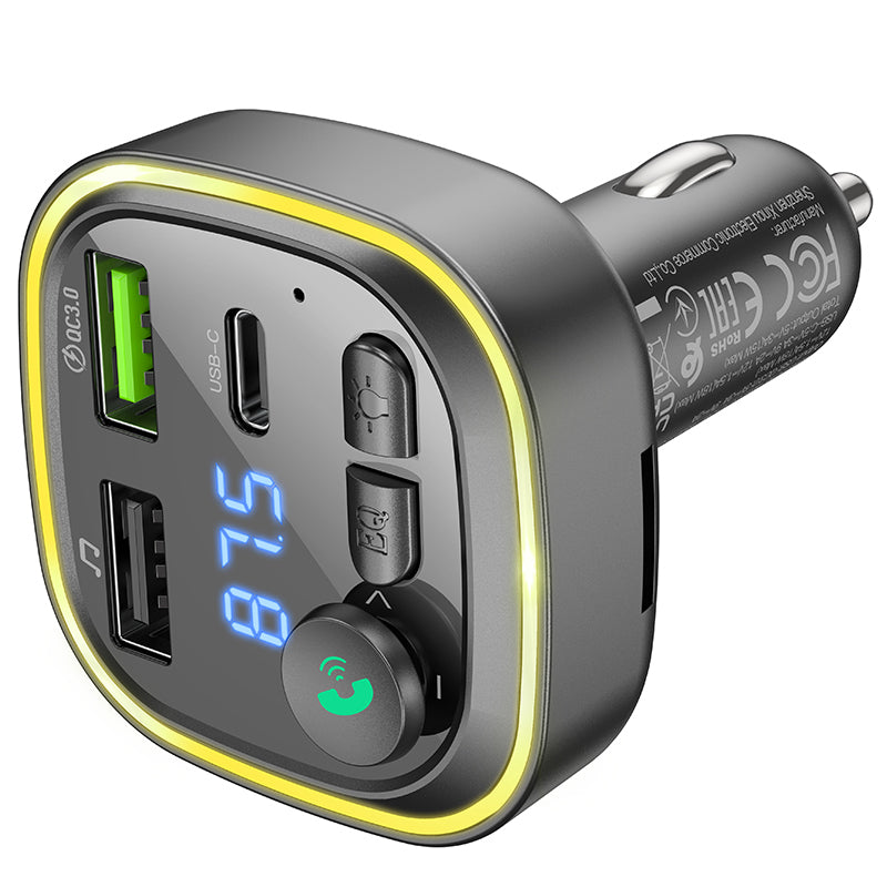 Modulator FM Bluetooth Borofone BC48, 2 x USB-A - 1 x USB-C