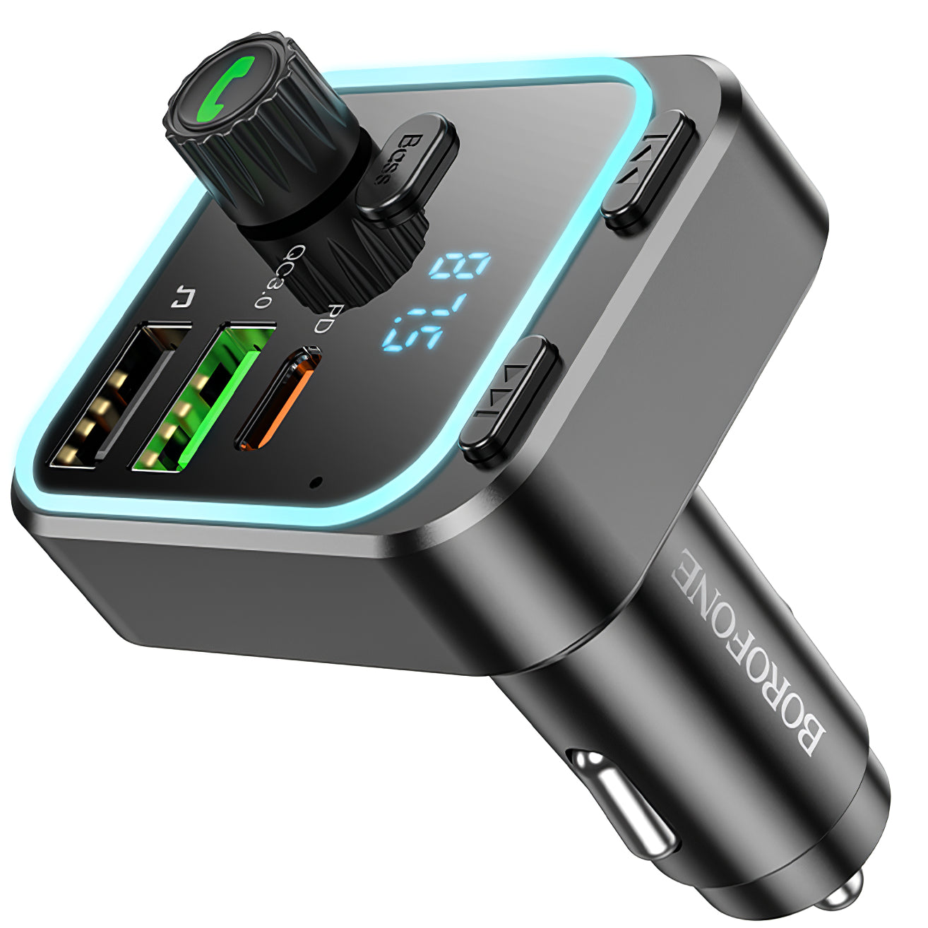 Διαμορφωτής Bluetooth FM BC53 Highway, 2 x USB-A - 1 x USB-C 