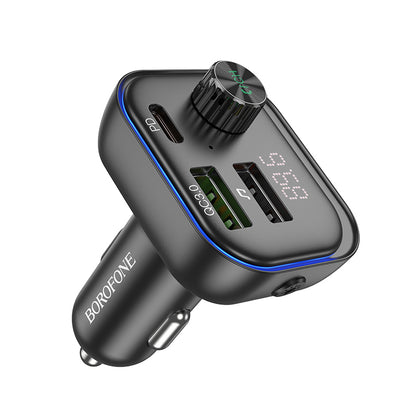 Διαμορφωτής Bluetooth FM Borofone BC54, 2 x USB-A - 1 x USB-C 