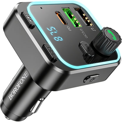 Διαμορφωτής Bluetooth FM BC53 Highway, 2 x USB-A - 1 x USB-C 