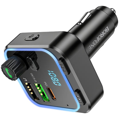 Διαμορφωτής Bluetooth FM BC53 Highway, 2 x USB-A - 1 x USB-C 