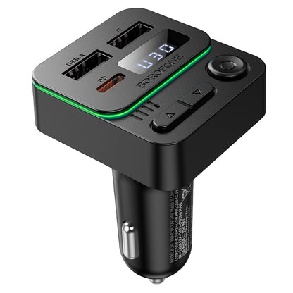 Modulator FM Bluetooth Borofone BC60 Hero, 2 x USB-A - 1 x USB-C
