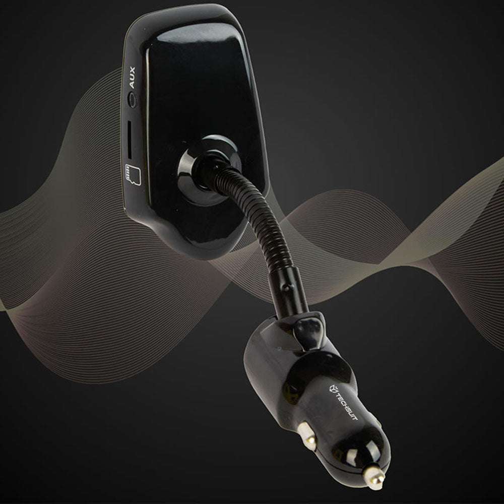 Modulator FM Bluetooth Techsuit MFM4, 1 x USB-A - 1 x 3.5mm - 1 x microSD, Μαύρο