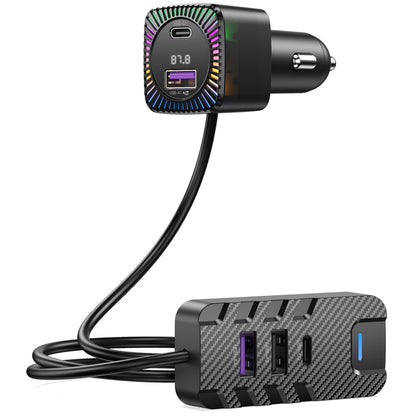 Διαμορφωτής Bluetooth FM XO Design BCC13, 2 x USB-C - 3 x USB-A 