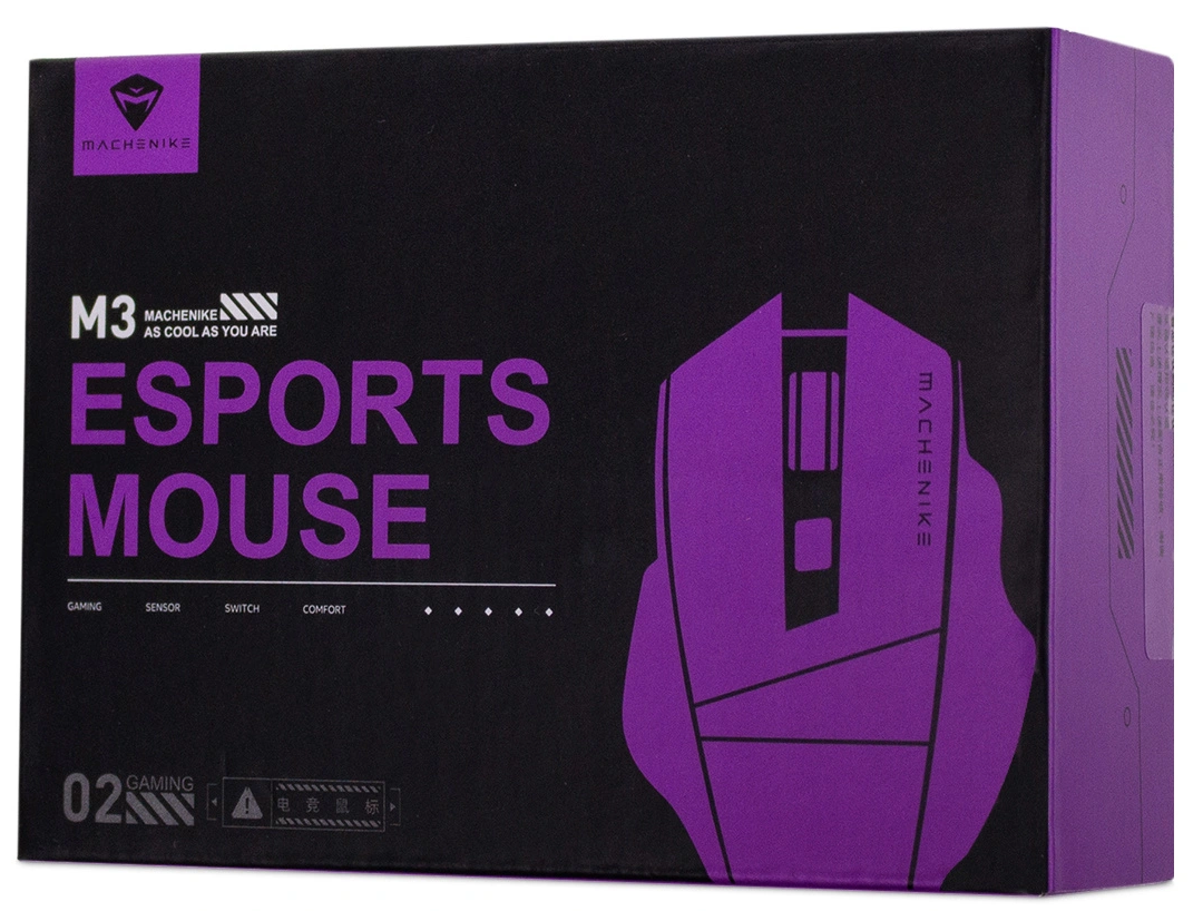 Wired USB Gaming Mouse Machenike M3, RGB, 3200DPI, Black