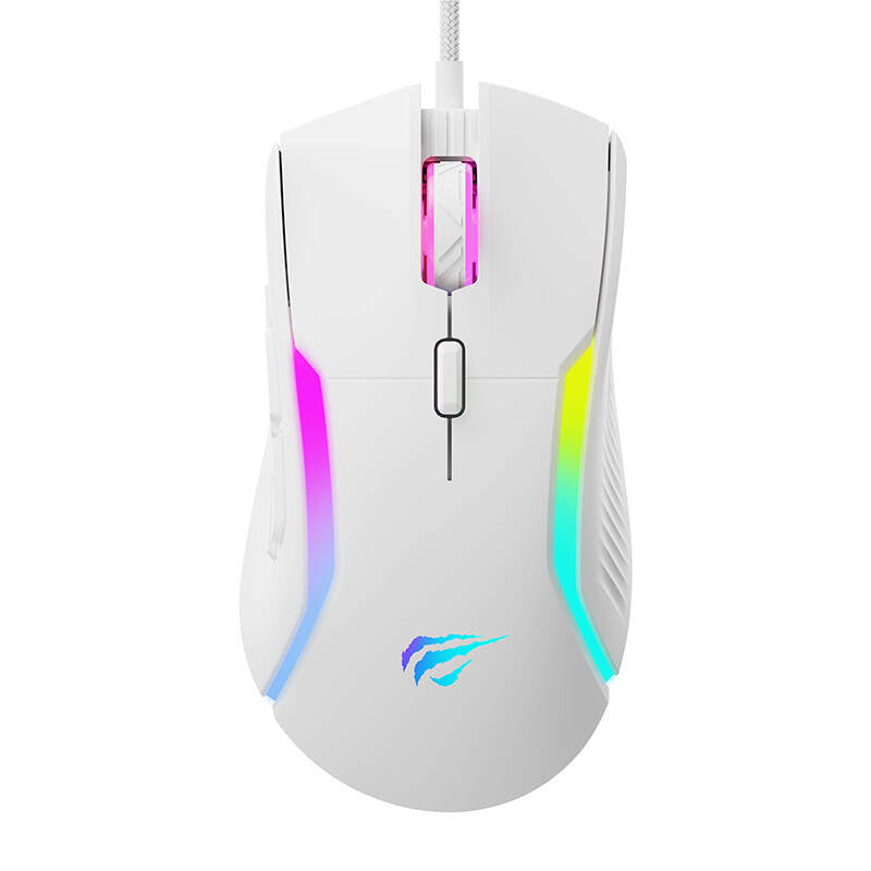 Mouse Gaming Wired USB HAVIT MS1033, RGB, 800DPI - 8000DPI, Λευκό