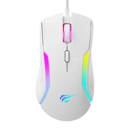 Mouse Gaming Wired USB HAVIT MS1033, RGB, 800DPI - 8000DPI, Λευκό
