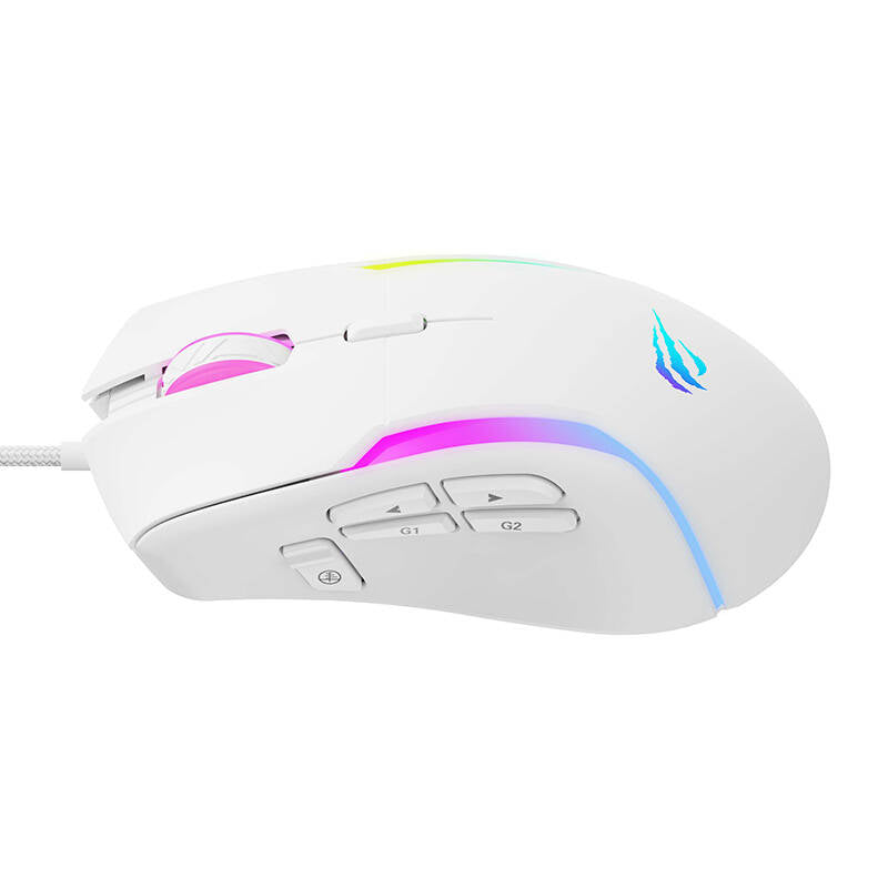 Mouse Gaming Wired USB HAVIT MS1033, RGB, 800DPI - 8000DPI, Λευκό