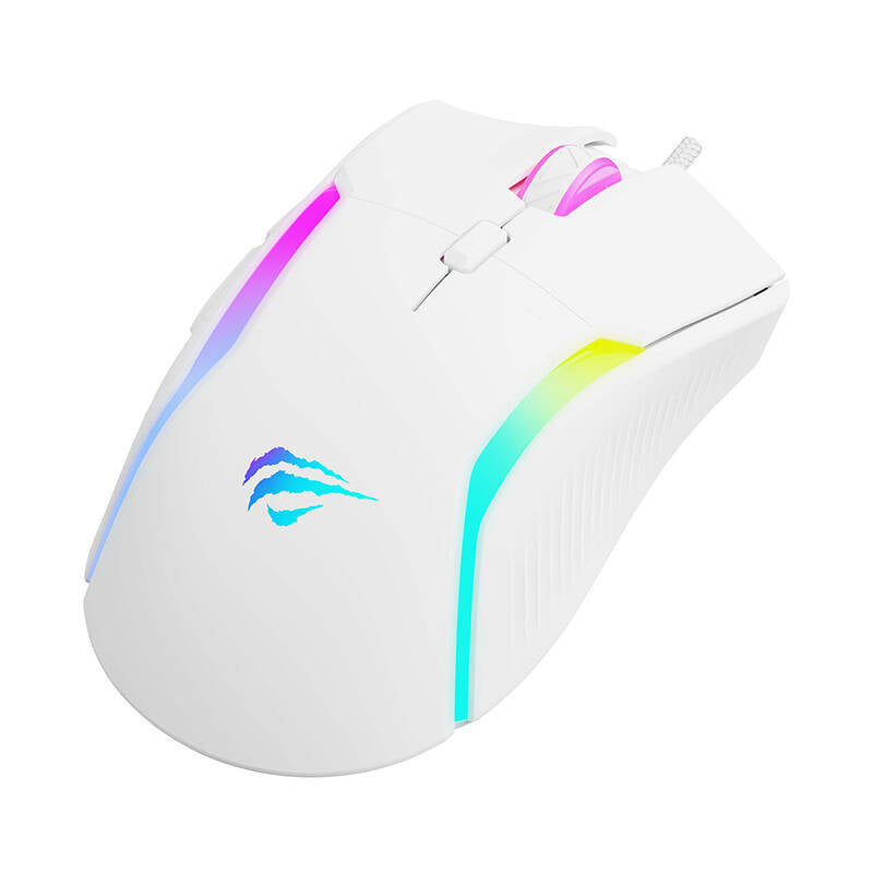 Mouse Gaming Wired USB HAVIT MS1033, RGB, 800DPI - 8000DPI, Λευκό