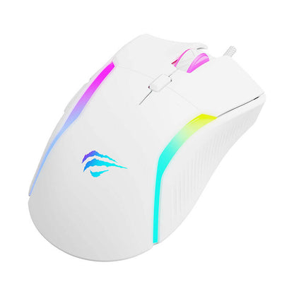 Mouse Gaming Wired USB HAVIT MS1033, RGB, 800DPI - 8000DPI, Λευκό