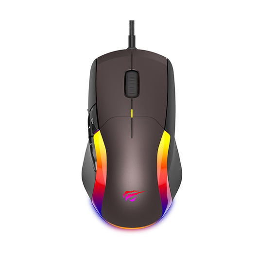 Mouse Gaming Wired USB HAVIT MS959S, RGB, 1200DPI - 8000DPI, 1.6m, Μαύρο Ωχρό