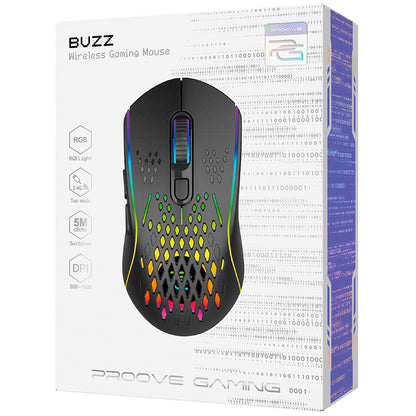 Mouse Gaming Wireless Proove Buzz, RGB, 800DPI - 4800DPI, Μαύρο WMBU00022401