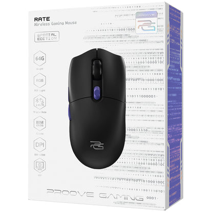 Proove Rate Special Edition Wireless Gaming Mouse, 800DPI - 12000DPI, Black CMRTWRS03001