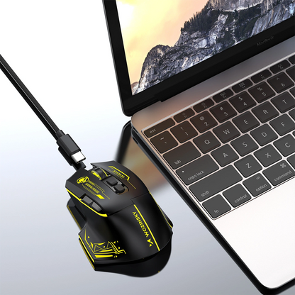 Ασύρματο Gaming Ποντίκι WZK WMGB-1181, 3200DPI, Μαύρο Κίτρινο