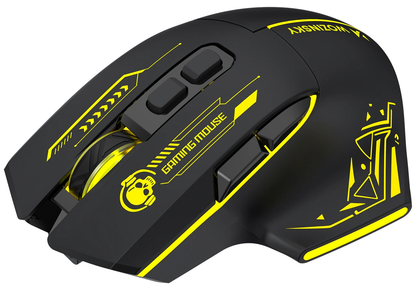 Ασύρματο Gaming Ποντίκι WZK WMGB-1181, 3200DPI, Μαύρο Κίτρινο