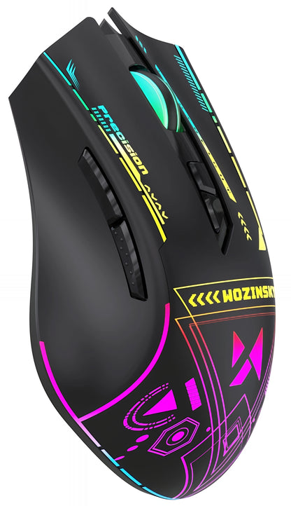 Ασύρματο Gaming Ποντίκι WZK WMGB-3200, 3200DPI, RGB, Μαύρο