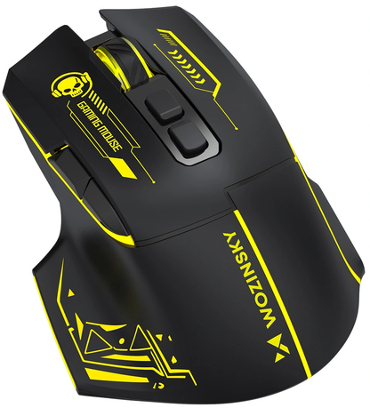 Ασύρματο Gaming Ποντίκι WZK WMGB-1181, 3200DPI, Μαύρο Κίτρινο