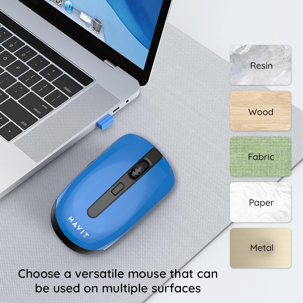 Mouse Wireless HAVIT MS989GT, 800DPI - 1600DPI, Μαύρο Κόκκινο