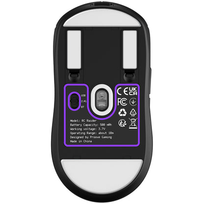 Proove RC Raider 8K Wireless Mouse, 800DPI - 32000DPI, BT / Wi-Fi / Wired, Black WMRR00122001
