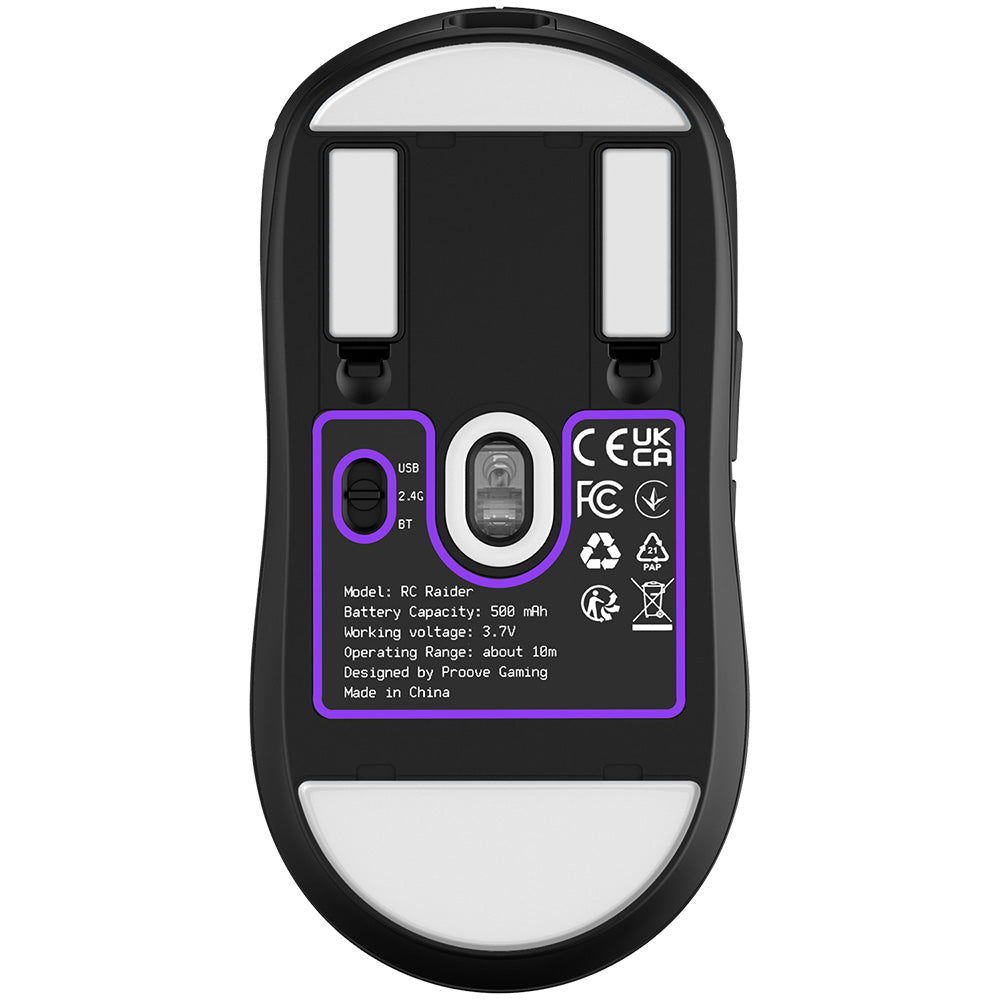 Mouse Wireless Proove RC Raider 8K, 800DPI - 32000DPI, BT / Wi-Fi / Wired, Μαύρο WMRR00122001