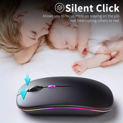 Mouse Wireless Techsuit M1, RGB, 1600DPI, BT / Wi-Fi, Μαύρο