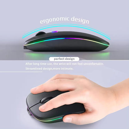 Mouse Wireless Techsuit M1, RGB, 1600DPI, BT / Wi-Fi, Μαύρο