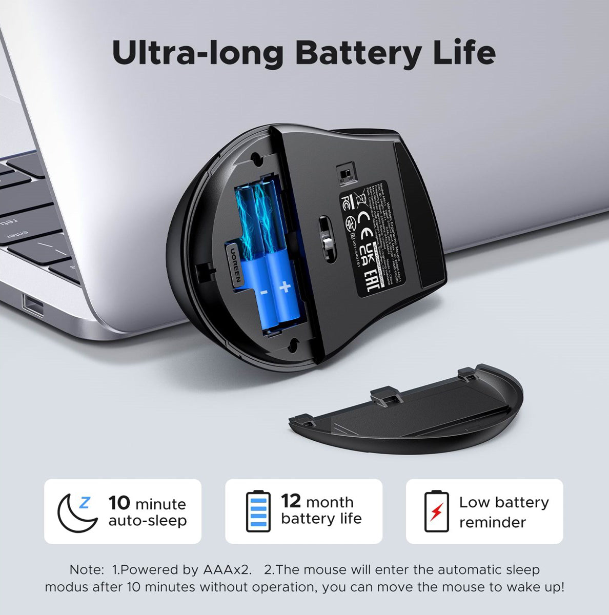 Ασύρματο Ποντίκι UGREEN M511, 1600DPI, Μαύρο