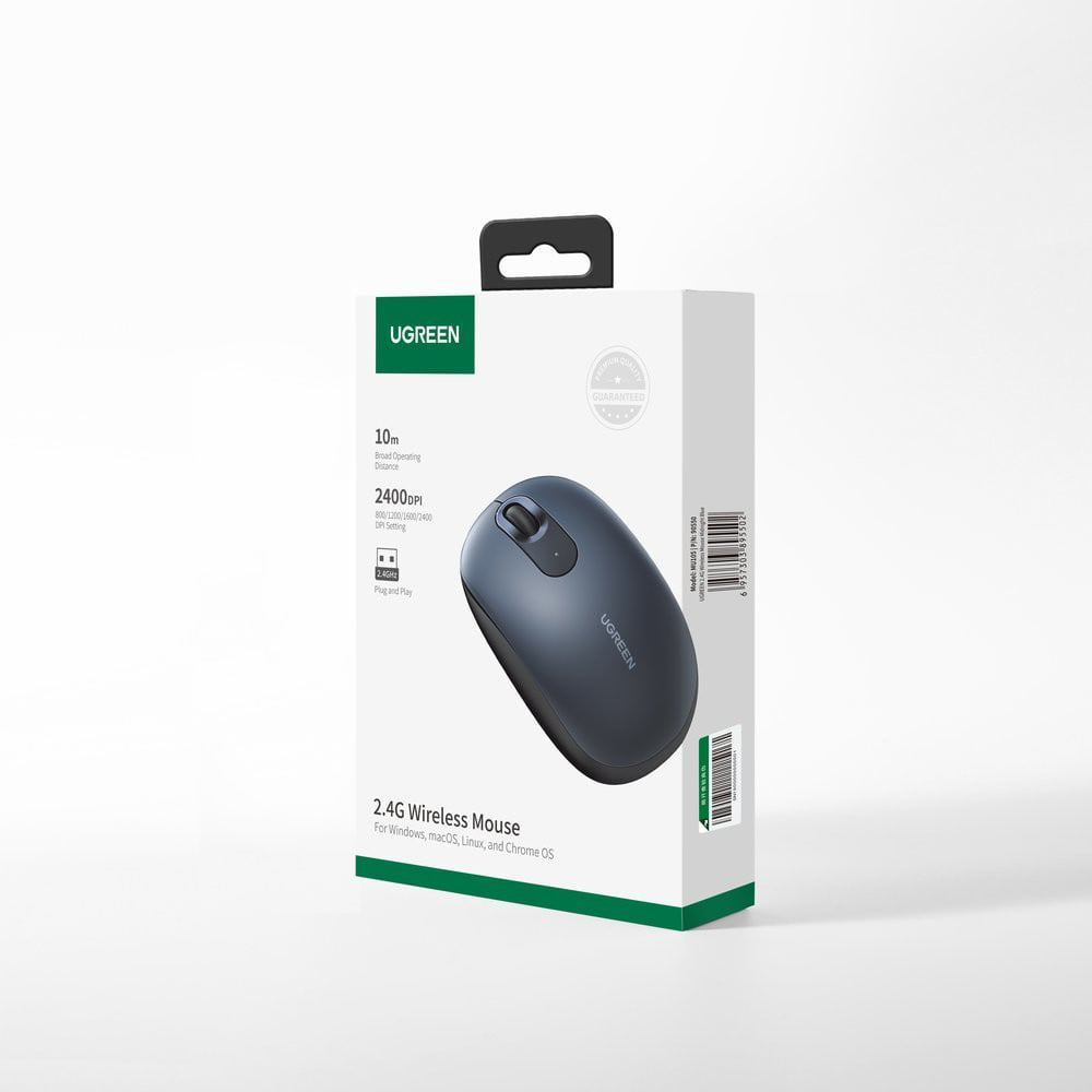 Mouse Wireless UGREEN MU105, 2400DPI, Μπλε Ναυτικό