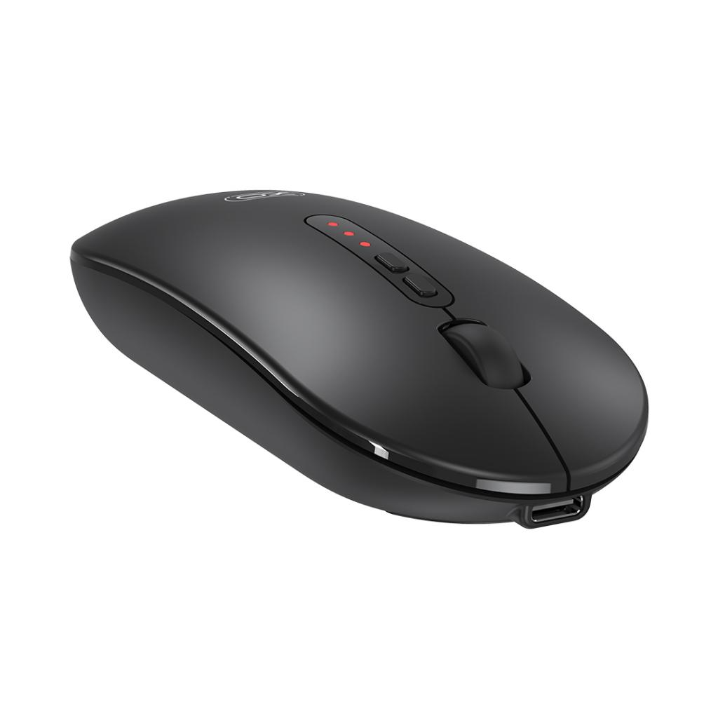 Wireless Mouse XO Design M13 Silent Tri-mode, 1600DPI, BT / Wi-Fi, Black