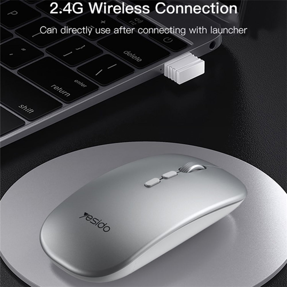 Mouse Wireless Yesido KB15, 800DPI - 1600DPI, Ασημί