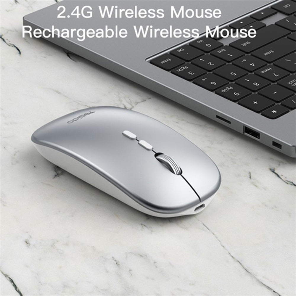 Mouse Wireless Yesido KB15, 800DPI - 1600DPI, Ασημί