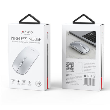 Mouse Wireless Yesido KB15, 800DPI - 1600DPI, Ασημί