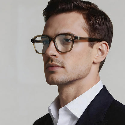 Techsuit 2227 Men's Computer Glasses, Anti-Blue Light, Light Brown