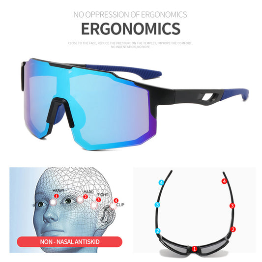 Γυαλιά Ποδηλασίας Unisex Techsuit 9337, Προστασία UV, Μαύρα Ασημί
