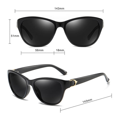 Techsuit A572 Women's Sunglasses, Polarized, UV Protection, Black Gray Gradient