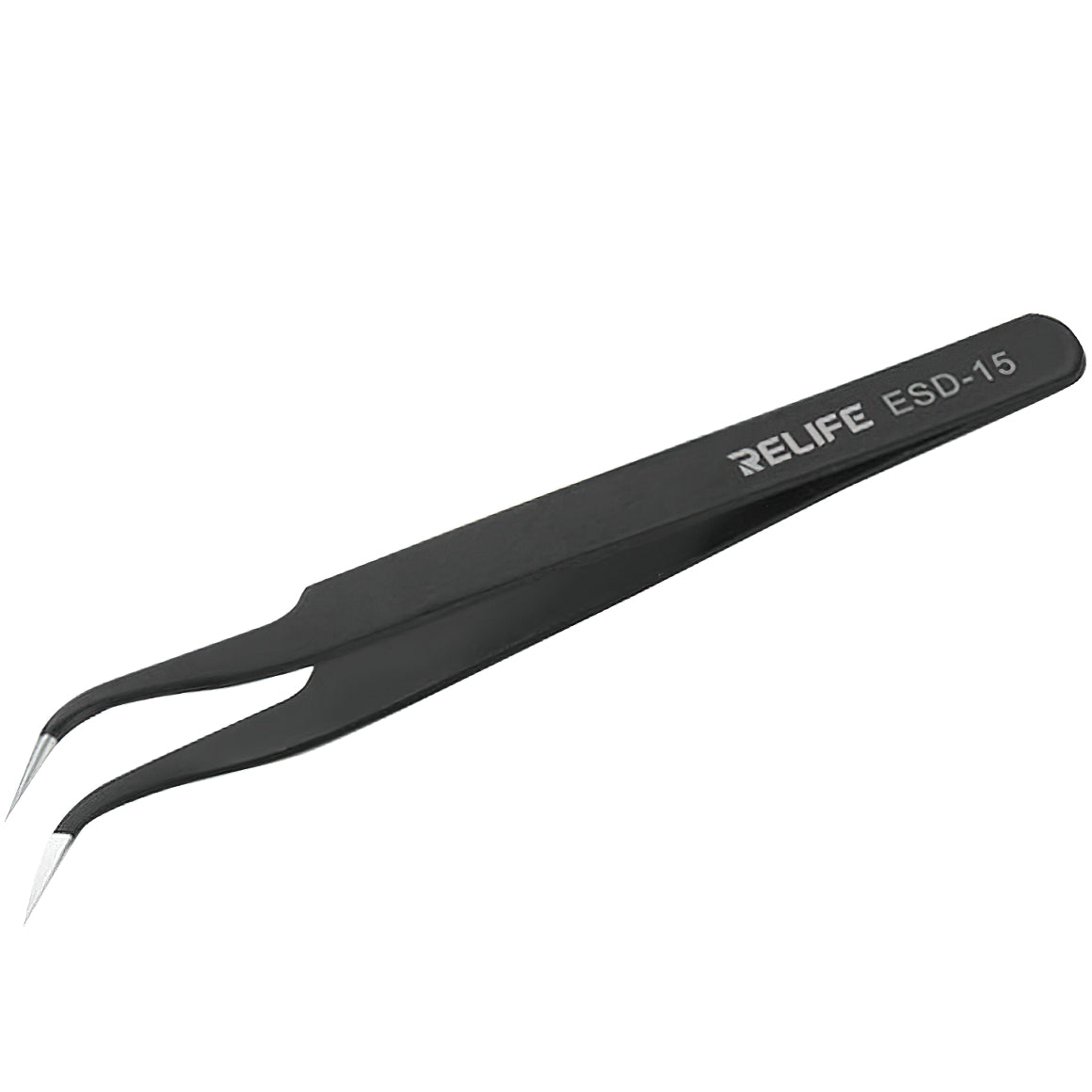 Relife RL-ESD-15 Curved Tweezers, Black