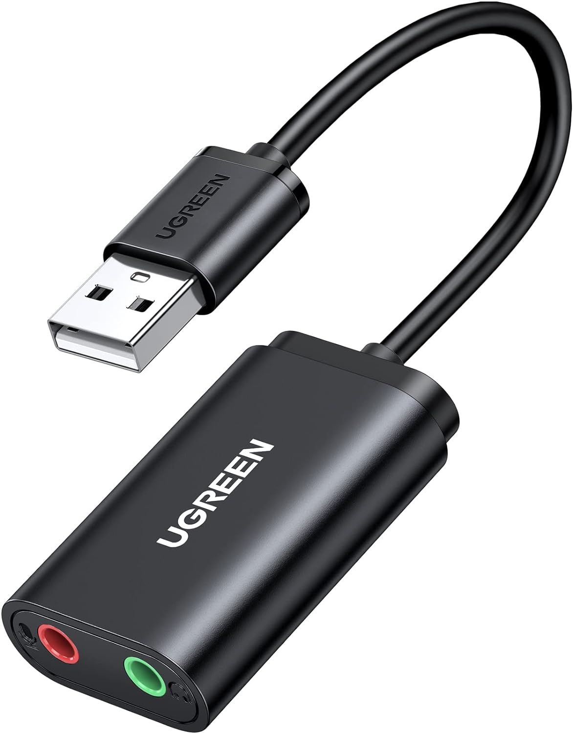 Κάρτα ήχου USB UGREEN US205, 2 x 3.5mm jack, Μαύρο 