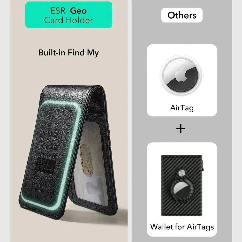 Πορτοφόλι ESR Classic Geo με λειτουργία Find My και προστασία RFID, Μαύρο, Επανασφραγισμένο