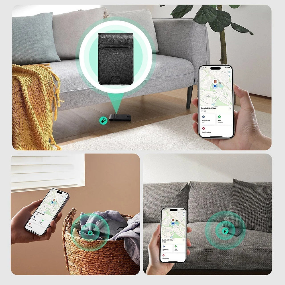 Πορτοφόλι ESR Classic Geo με λειτουργία Find My και προστασία RFID, Μαύρο, Επανασφραγισμένο