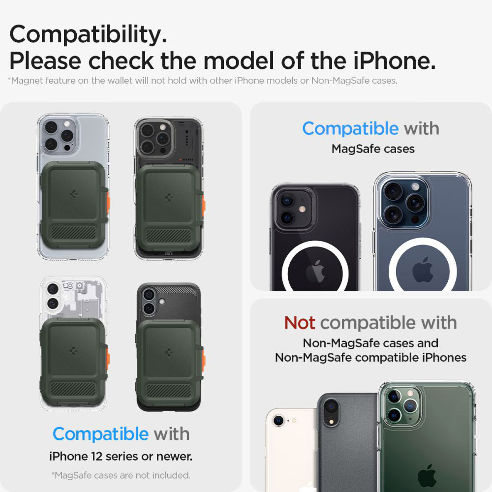 Πορτοφόλι Magsafe, Spigen, Lock Fit, Πράσινο